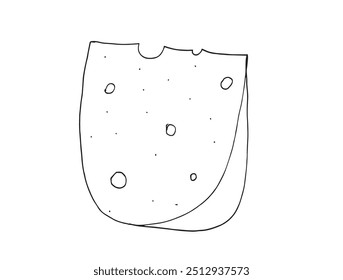 Vektorgrafik eines Käse mit Umriss.
Handgezeichnetes Kunstwerk eines Käses.
Einfaches, niedliches Original-Logo.
Handgezeichnete Vektorgrafik für Poster.