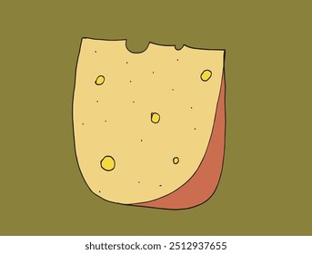 Outline illustration vector image of a cheese.
Hand drawn artwork of a cheese.
Simple cute original logo.
Hand drawn vector illustration for posters.