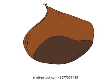 Outline illustration vector image of a chestnut.
Hand drawn artwork of a chestnut. 
Simple cute original logo.
Hand drawn vector illustration for posters, cards, t-shirts.