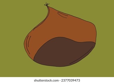 Outline illustration vector image of a chestnut.
Hand drawn artwork of a chestnut. 
Simple cute original logo.
Hand drawn vector illustration for posters, cards, t-shirts.