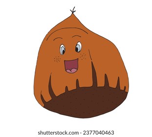 Outline illustration vector image of a chestnut.
Hand drawn artwork of a chestnut. 
Simple cute original logo.
Hand drawn vector illustration for posters, cards, t-shirts.