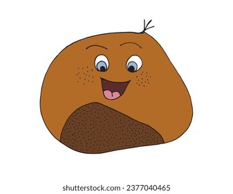 Outline illustration vector image of a chestnut.
Hand drawn artwork of a chestnut. 
Simple cute original logo.
Hand drawn vector illustration for posters, cards, t-shirts.