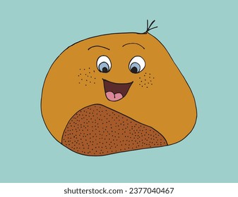 Outline illustration vector image of a chestnut.
Hand drawn artwork of a chestnut. 
Simple cute original logo.
Hand drawn vector illustration for posters, cards, t-shirts.