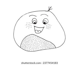 Outline illustration vector image of a chestnut.
Hand drawn artwork of a chestnut. 
Simple cute original logo.
Hand drawn vector illustration for posters, cards, t-shirts.