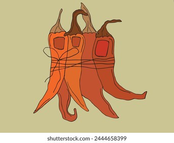 Ilustración de contorno Imagen de Vector de un chile.
Dibujo a mano de un pimiento picante.
Simple lindo logotipo original.
Ilustración vectorial dibujada a mano para carteles.
