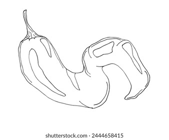 Ilustración de contorno Imagen de Vector de un chile.
Dibujo a mano de un pimiento picante.
Simple lindo logotipo original.
Ilustración vectorial dibujada a mano para carteles.
