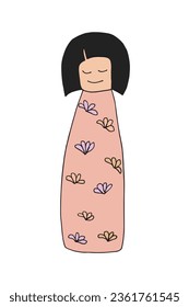 Outline illustration vector image of a chinese girl.
Hand drawn artwork of a chinese girl. 
Simple cute original logo.
Hand drawn vector illustration for posters, cards, t-shirts.