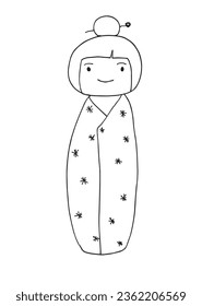 Outline illustration vector image of a chinese girl.
Hand drawn artwork of a chinese girl. 
Simple cute original logo.
Hand drawn vector illustration for posters, cards, t-shirts.