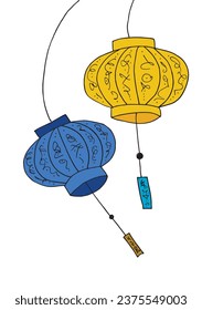 Outline illustration vector image of a chinese lantern.
Hand drawn artwork of a chinese lantern. 
Simple cute original logo.
Hand drawn vector illustration for posters, cards, t-shirts.