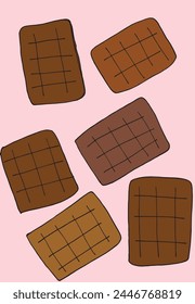 Ilustración de contorno Imagen de Vector de un chocolate.
Obra de arte dibujada a mano de un chocolate.
Simple lindo logotipo original.
Ilustración vectorial dibujada a mano para carteles.