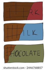 Outline illustration vector image of a chocolate.
Hand drawn artwork of a chocolate.
Simple cute original logo.
Hand drawn vector illustration for posters.