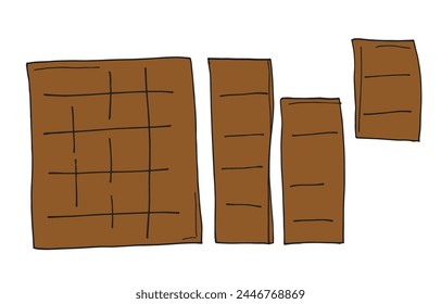 Outline illustration vector image of a chocolate.
Hand drawn artwork of a chocolate.
Simple cute original logo.
Hand drawn vector illustration for posters.