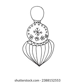 Outline illustration vector image of a Christmas decoration balls
Hand drawn artwork of a christmas decoration. 
Simple original logo.
Hand drawn vector illustration for posters, cards, t-shirts.
