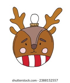 Outline illustration vector image of a Christmas decoration balls
Hand drawn artwork of a christmas decoration. 
Simple original logo.
Hand drawn vector illustration for posters, cards, t-shirts.
