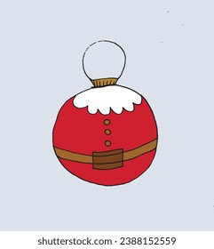 Outline illustration vector image of a Christmas decoration balls
Hand drawn artwork of a christmas decoration. 
Simple original logo.
Hand drawn vector illustration for posters, cards, t-shirts.
