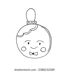 Outline illustration vector image of a Christmas decoration balls
Hand drawn artwork of a christmas decoration. 
Simple original logo.
Hand drawn vector illustration for posters, cards, t-shirts.
