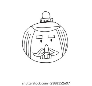 Outline illustration vector image of a Christmas decoration balls
Hand drawn artwork of a christmas decoration. 
Simple original logo.
Hand drawn vector illustration for posters, cards, t-shirts.
