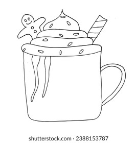 Outline illustration vector image of a Christmas decoration.
Hand drawn artwork of a christmas decoration. 
Simple original logo.
Hand drawn vector illustration for posters, cards, t-shirts.
