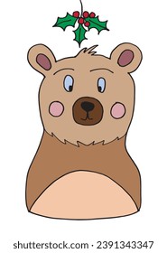 Outline illustration vector image of a Christmas teddy.
Hand drawn artwork of a xmas teddy bear.
Simple cute original logo.
Hand drawn vector illustration for posters, cards, t-shirts.