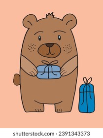 Outline illustration vector image of a Christmas teddy.
Hand drawn artwork of a xmas teddy bear.
Simple cute original logo.
Hand drawn vector illustration for posters, cards, t-shirts.