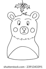Outline illustration vector image of a Christmas teddy.
Hand drawn artwork of a xmas teddy bear.
Simple cute original logo.
Hand drawn vector illustration for posters, cards, t-shirts.