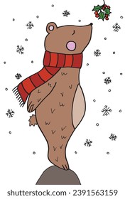 Ilustración de esquema de imagen vectorial de un peluche navideño.
Dibujo a mano de un oso de peluche de Navidad.
Simple y lindo logo original.
Ilustración vectorial dibujada a mano para afiches, tarjetas, camisetas.