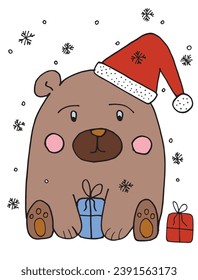 Outline illustration vector image of a Christmas teddy.
Hand drawn artwork of a xmas teddy bear.
Simple cute original logo.
Hand drawn vector illustration for posters, cards, t-shirts.