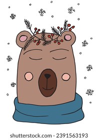 Outline illustration vector image of a Christmas teddy.
Hand drawn artwork of a xmas teddy bear.
Simple cute original logo.
Hand drawn vector illustration for posters, cards, t-shirts.