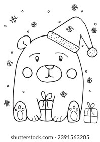 Outline illustration vector image of a Christmas teddy.
Hand drawn artwork of a xmas teddy bear.
Simple cute original logo.
Hand drawn vector illustration for posters, cards, t-shirts.