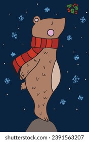 Outline illustration vector image of a Christmas teddy.
Hand drawn artwork of a xmas teddy bear.
Simple cute original logo.
Hand drawn vector illustration for posters, cards, t-shirts.