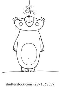 Outline illustration vector image of a Christmas teddy.
Hand drawn artwork of a xmas teddy bear.
Simple cute original logo.
Hand drawn vector illustration for posters, cards, t-shirts.