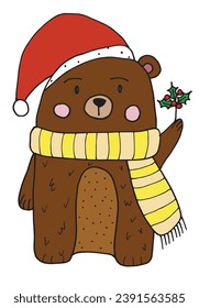 Outline illustration vector image of a Christmas teddy.
Hand drawn artwork of a xmas teddy bear.
Simple cute original logo.
Hand drawn vector illustration for posters, cards, t-shirts.