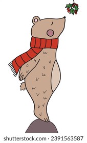 Outline illustration vector image of a Christmas teddy.
Hand drawn artwork of a xmas teddy bear.
Simple cute original logo.
Hand drawn vector illustration for posters, cards, t-shirts.