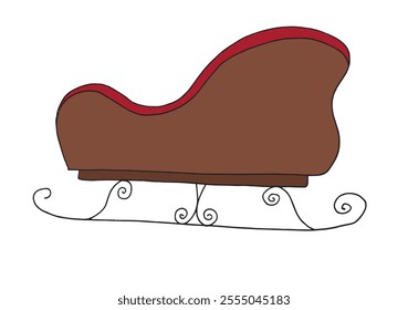 Outline illustration vector image of a Christmas sleigh.
Hand drawn artwork of a Christmas sleigh.
Simple cute original logo.
Hand drawn vector illustration for posters.