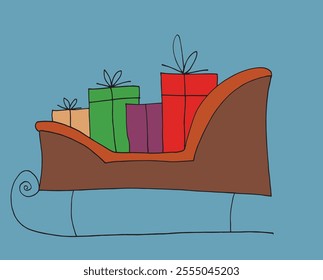 Outline illustration vector image of a Christmas sleigh.
Hand drawn artwork of a Christmas sleigh.
Simple cute original logo.
Hand drawn vector illustration for posters.