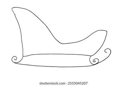 Outline illustration vector image of a Christmas sleigh.
Hand drawn artwork of a Christmas sleigh.
Simple cute original logo.
Hand drawn vector illustration for posters.