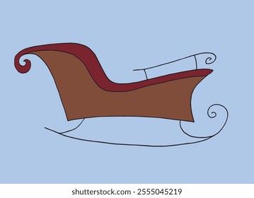 Outline illustration vector image of a Christmas sleigh.
Hand drawn artwork of a Christmas sleigh.
Simple cute original logo.
Hand drawn vector illustration for posters.