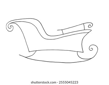 Outline illustration vector image of a Christmas sleigh.
Hand drawn artwork of a Christmas sleigh.
Simple cute original logo.
Hand drawn vector illustration for posters.