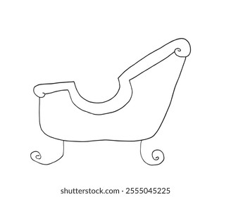 Outline illustration vector image of a Christmas sleigh.
Hand drawn artwork of a Christmas sleigh.
Simple cute original logo.
Hand drawn vector illustration for posters.