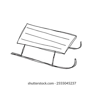 Outline illustration vector image of a Christmas sleigh.
Hand drawn artwork of a Christmas sleigh.
Simple cute original logo.
Hand drawn vector illustration for posters.