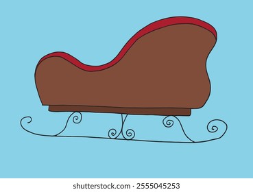 Outline illustration vector image of a Christmas sleigh.
Hand drawn artwork of a Christmas sleigh.
Simple cute original logo.
Hand drawn vector illustration for posters.