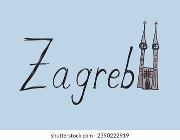 Outline illustration vector image of a cities name.
Hand drawn artwork of cities logos. 
Simple cute original logo.
Hand drawn vector illustration for posters, cards, t-shirts.