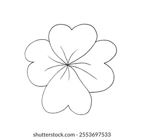 Outline illustration vector image of a clover.
Hand drawn artwork of a clover.
Simple cute original logo.
Hand drawn vector illustration for posters.