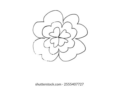Outline illustration vector image of a clover.
Hand drawn artwork of a clover.
Simple cute original logo.
Hand drawn vector illustration for posters.