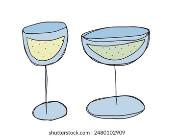 Outline illustration vector image of a cocktail glass.
Hand drawn artwork of a wine glass.
Simple cute original logo.
Hand drawn vector illustration for posters.
