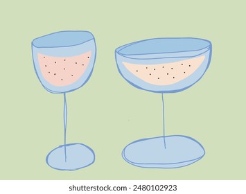 Outline illustration vector image of a cocktail glass.
Hand drawn artwork of a wine glass.
Simple cute original logo.
Hand drawn vector illustration for posters.