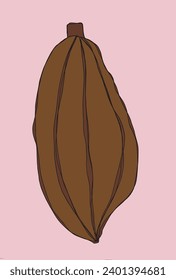 Outline illustration vector image of cocoa bean.
Hand drawn artwork of a fairy tale of a cocoa nibs.
Simple cute original logo.
Hand drawn vector illustration for posters, cards, t-shirts.
