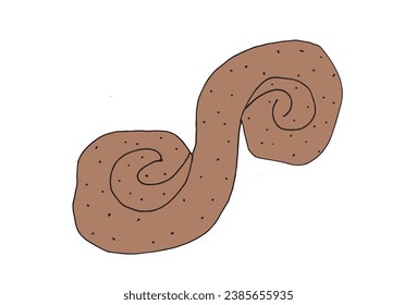 Outline illustration vector image of a cookie.
Hand drawn artwork. 
Simple cute original logo.
Hand drawn vector illustration for posters, cards, t-shirts.