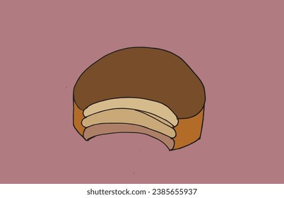 Outline illustration vector image of a cookie.
Hand drawn artwork. 
Simple cute original logo.
Hand drawn vector illustration for posters, cards, t-shirts.