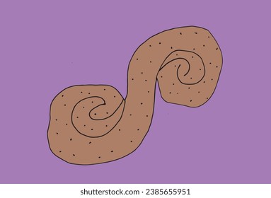 Outline illustration vector image of a cookie.
Hand drawn artwork. 
Simple cute original logo.
Hand drawn vector illustration for posters, cards, t-shirts.